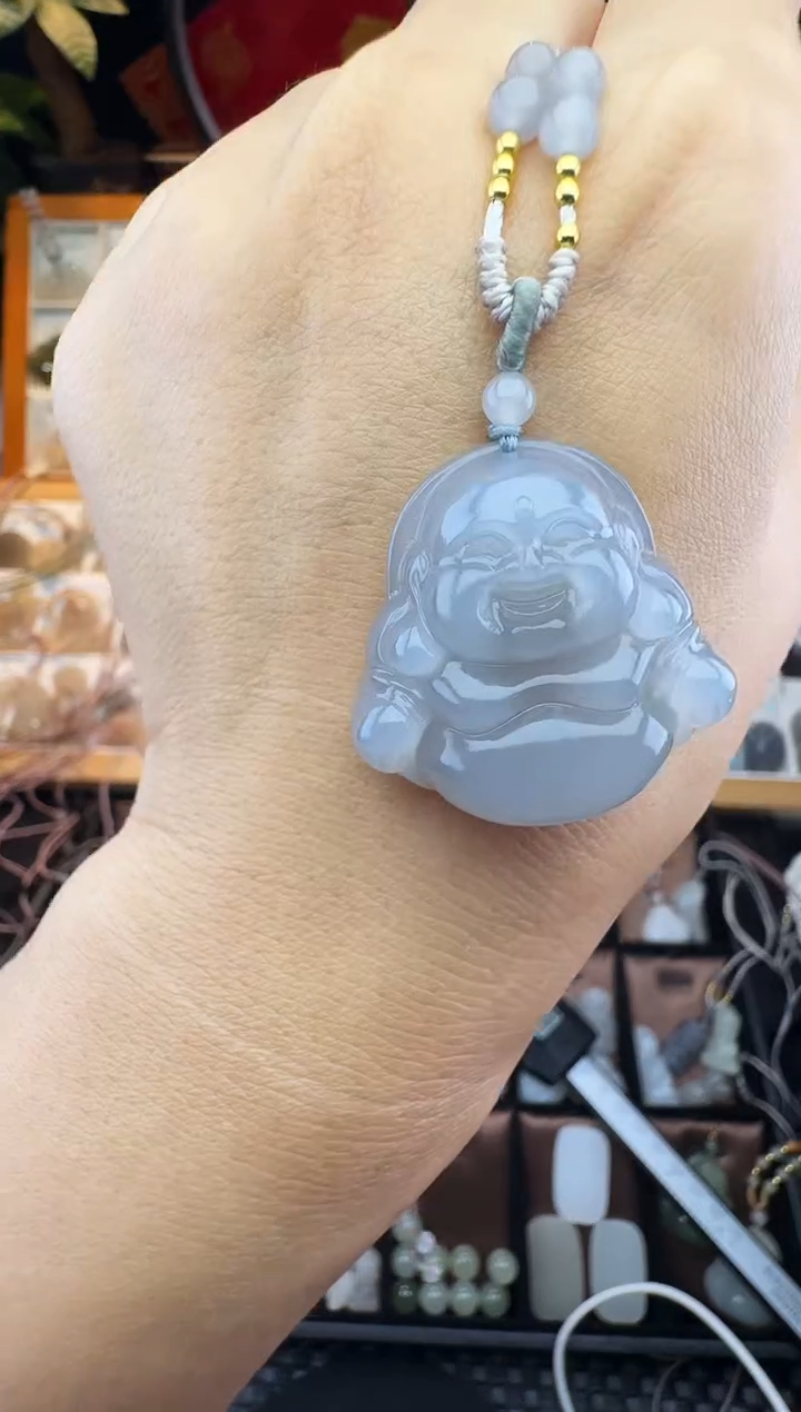 【闪购商品】和田玉颈饰未镶嵌30烟紫佛公