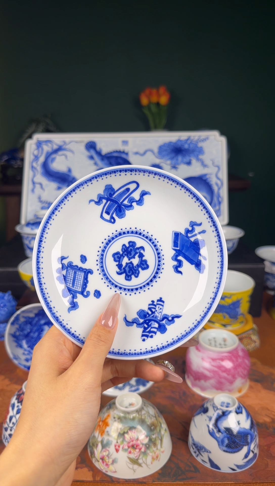 杯福利。青花 八宝。壶承