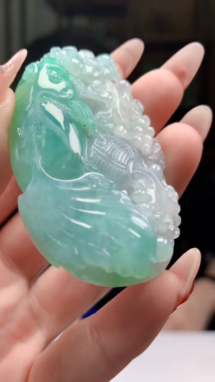 【闪购商品】定制翡翠未镶嵌1044ry-毛货挂件62