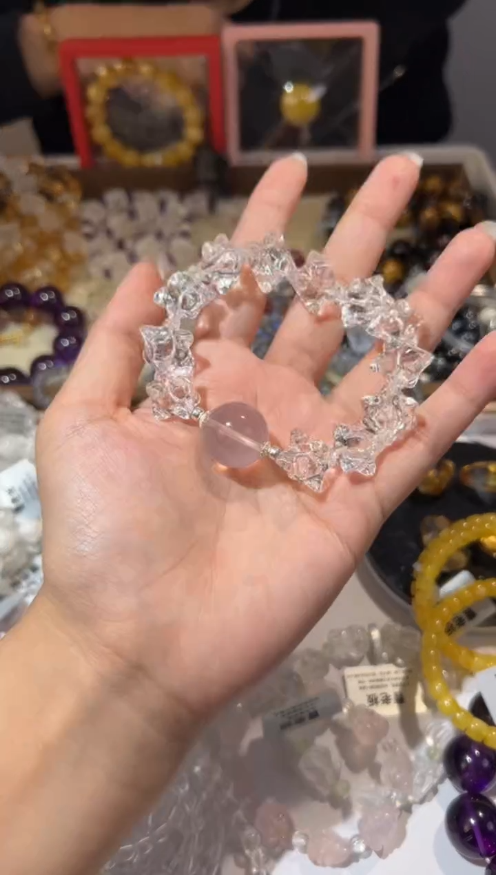【闪购商品】水晶手链未镶嵌14mm梅卡星白水晶diy