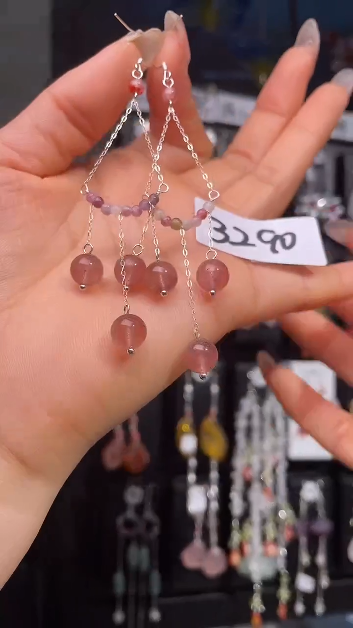 银S925镶嵌耳饰紫晶喜欢拍