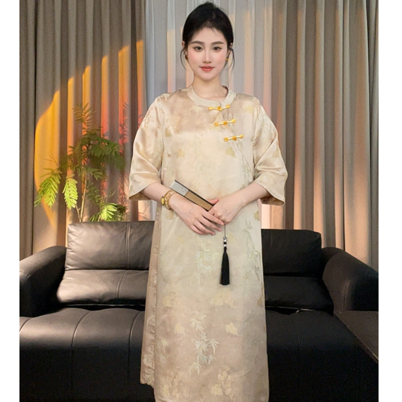 【玉树琼枝】新中式国风改良气质连衣裙女装长裙