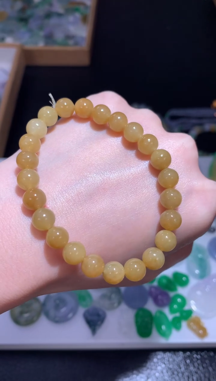 未镶嵌定制翡翠圆珠手串