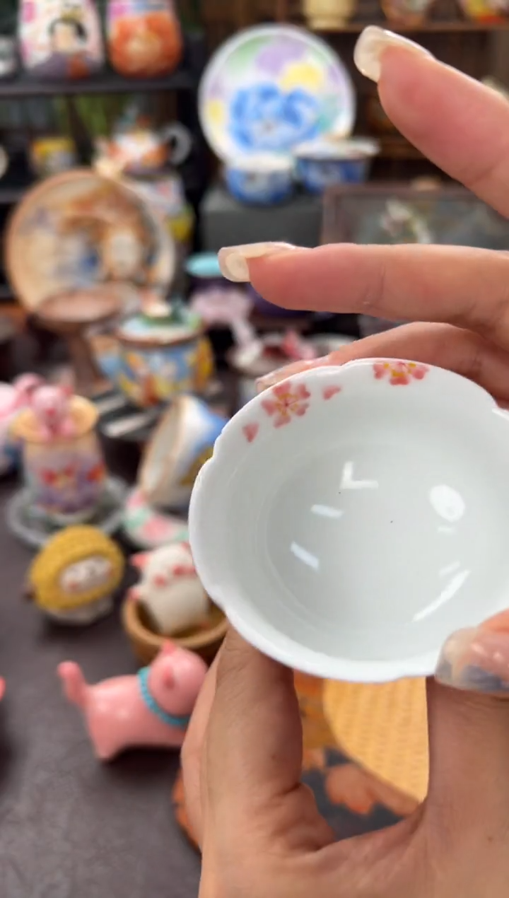 小清新手绘花卉高足杯