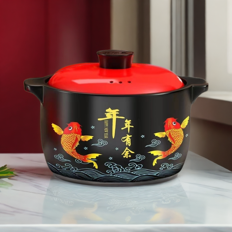 2.0款5升年年有余家用砂锅耐高温炖汤陶瓷砂锅