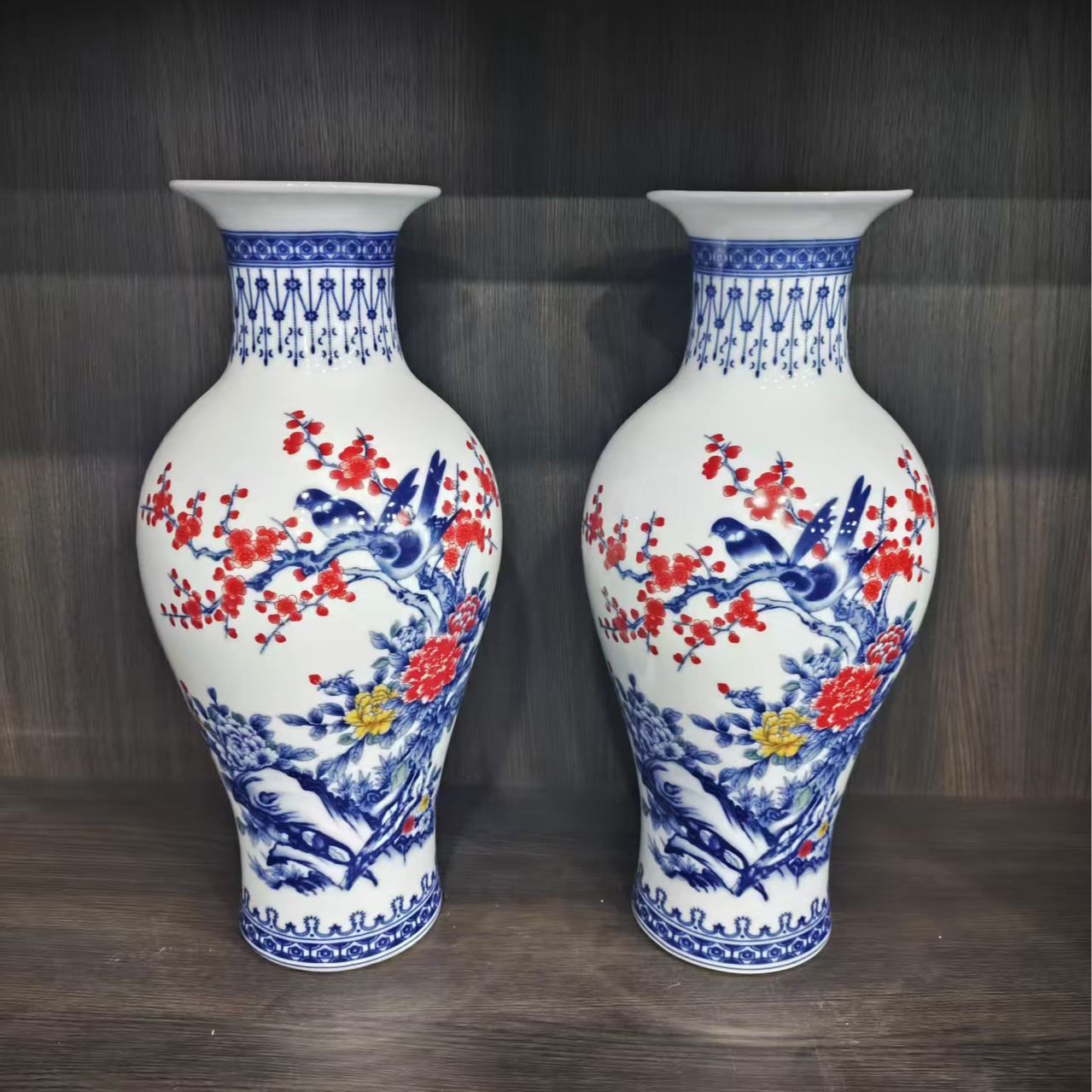 BB00057*2/青花花鸟瓶/陶瓷