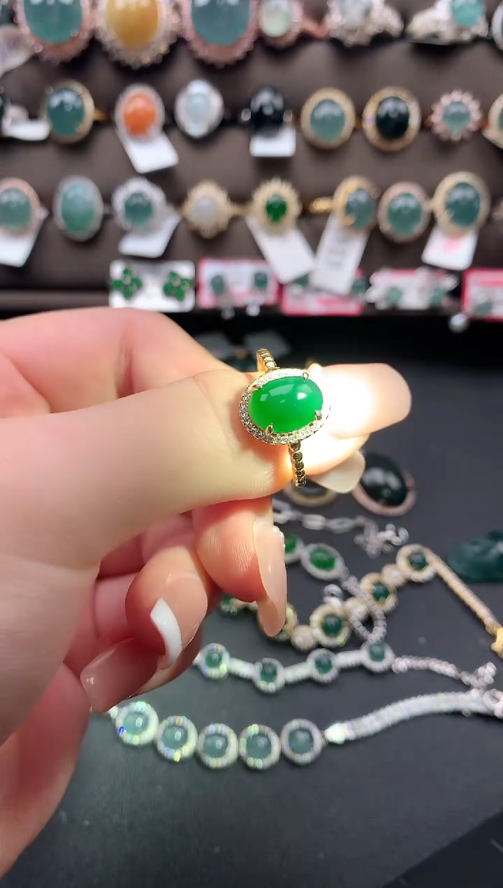 【闪购商品】翡翠戒指银S925镶嵌52141