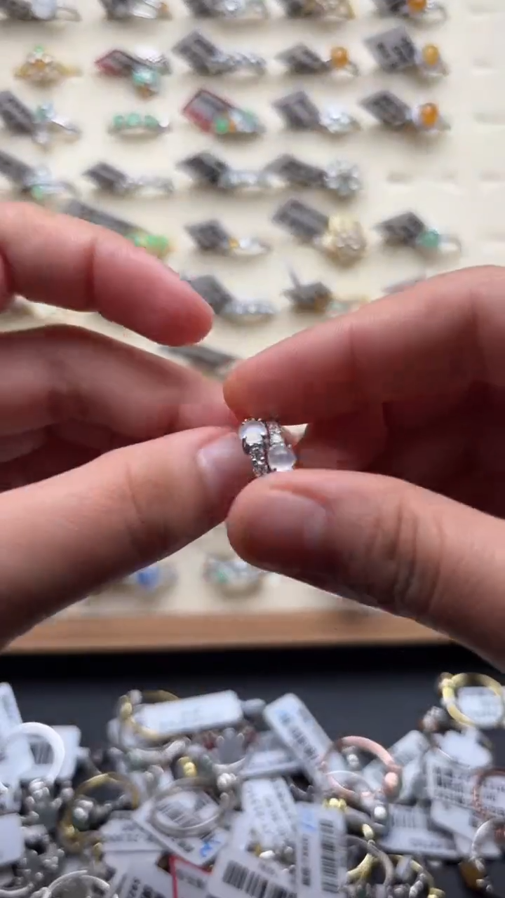 【闪购商品】翡翠戒指银S925镶嵌缅甸A货翡翠S925银镶嵌