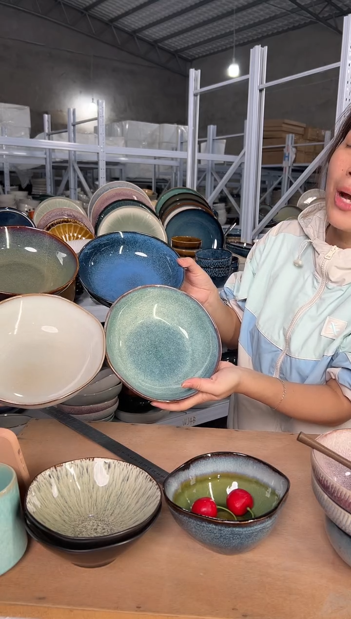 陶瓷外贸尾货瑕疵满20包邮X4菜碗组合