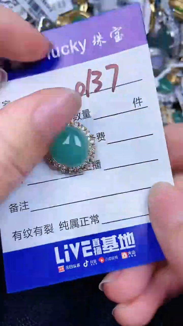 颈饰银S925镶嵌翡翠0137