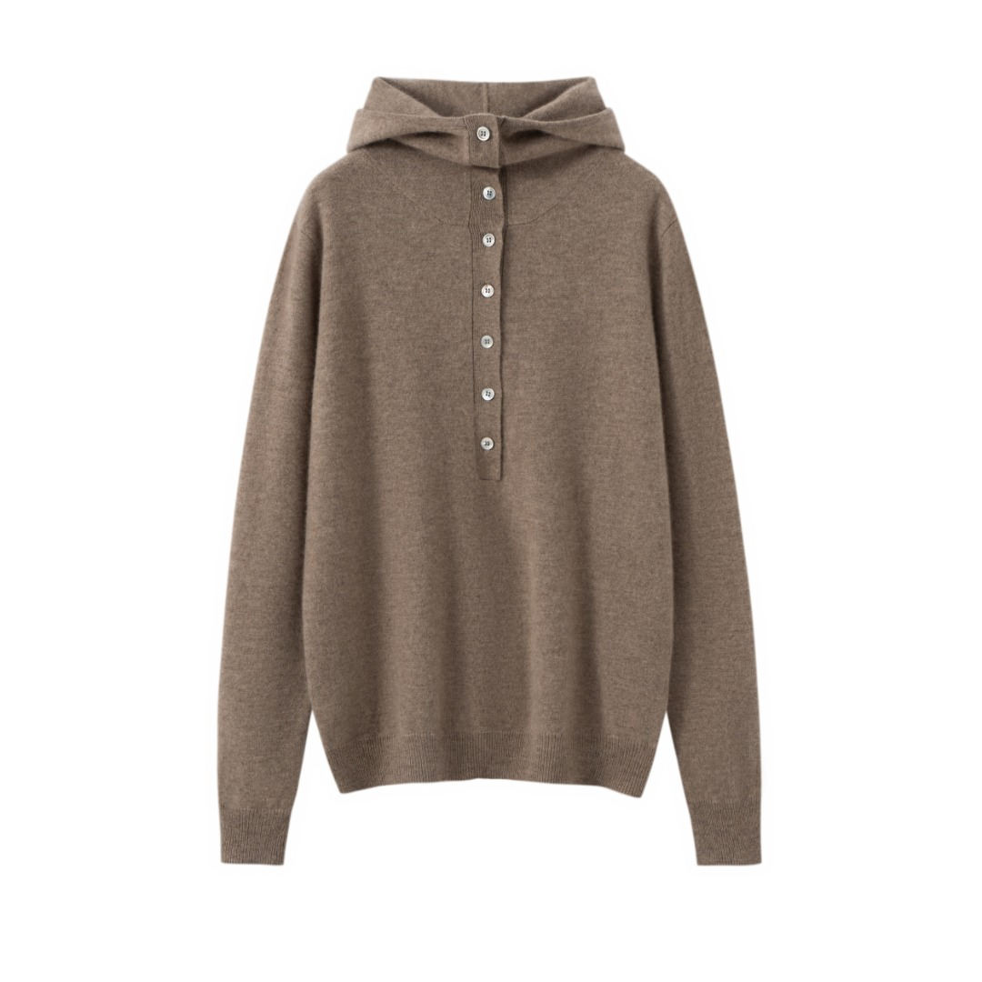 纯羊绒12针单股半门襟连帽百搭经典时尚宽松休闲羊绒QHWSY-W566