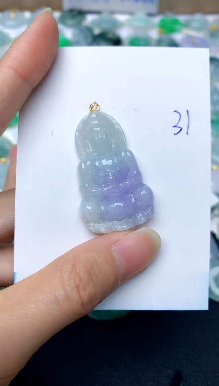 【闪购商品】翡翠颈饰18K金镶嵌31天然A货翡翠