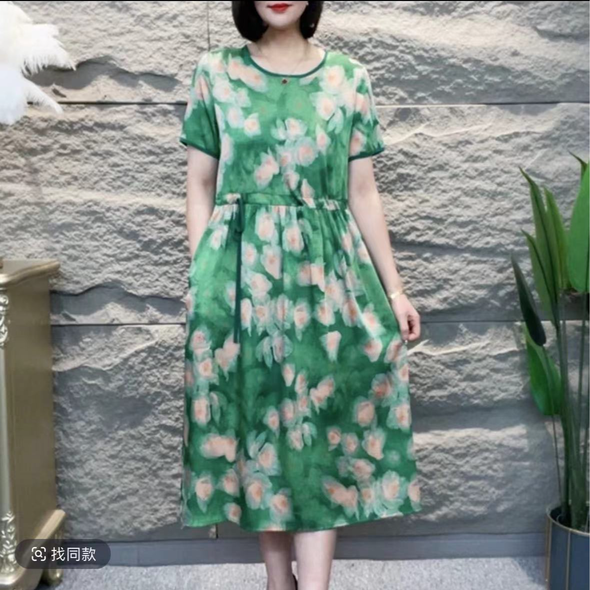 49翠色欲流夏季新款洋气显瘦气质时尚百搭女装连衣裙轻奢