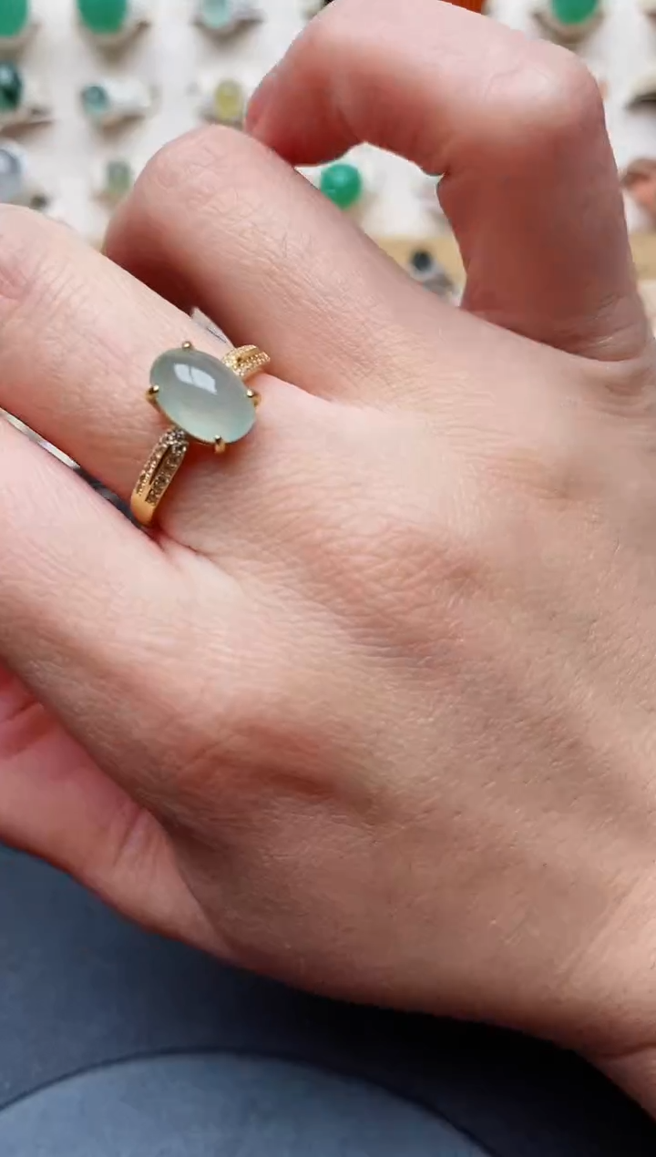 【闪购商品】翡翠戒指银S925镶嵌天然翡翠111   1+