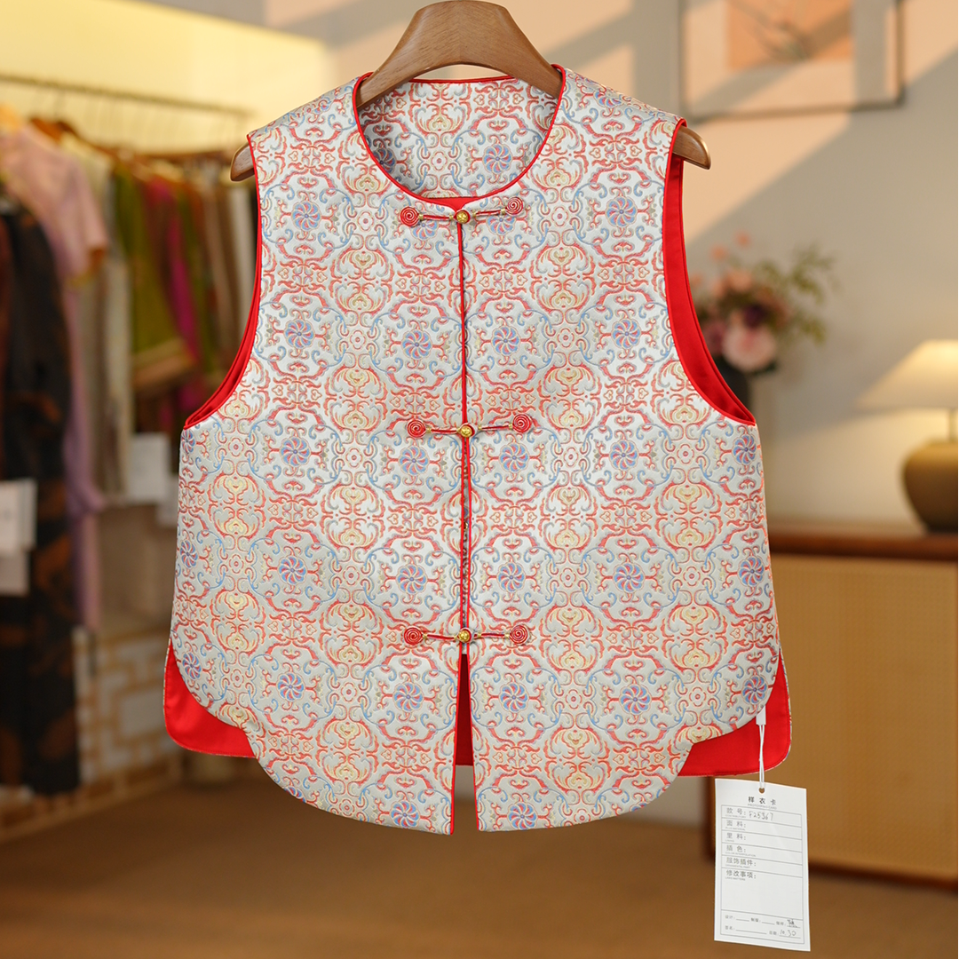 【小水专属】织金卷草纹宋锦马甲 25367