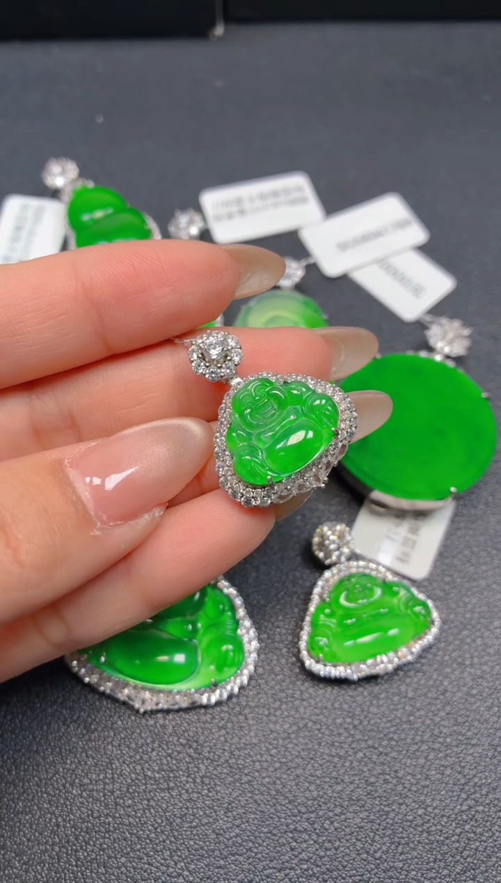 银S925镶嵌挂件翡翠111