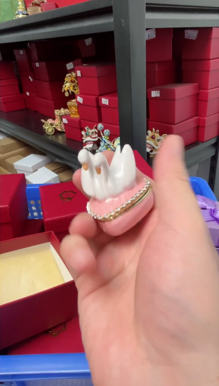 【闪购商品】瓷片 年货节福福价格高质珐琅彩合金摆件首饰盒