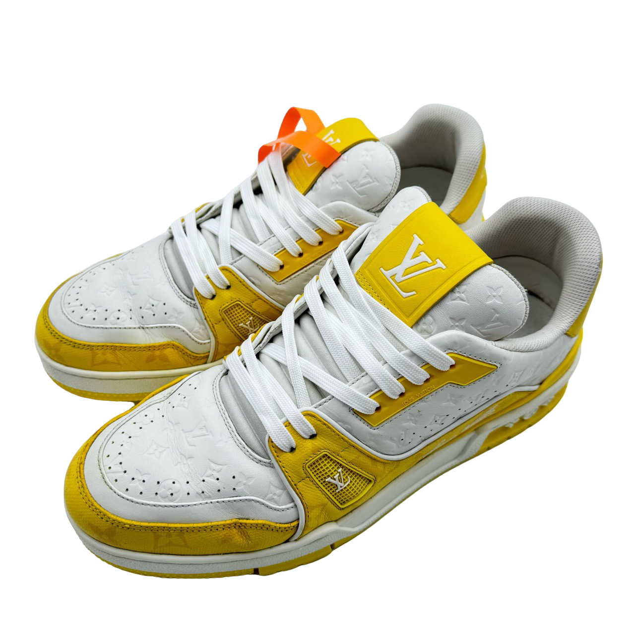 95新 LouisVuitton/路易威登 7码41码白黄暗纹trainer96新vv632