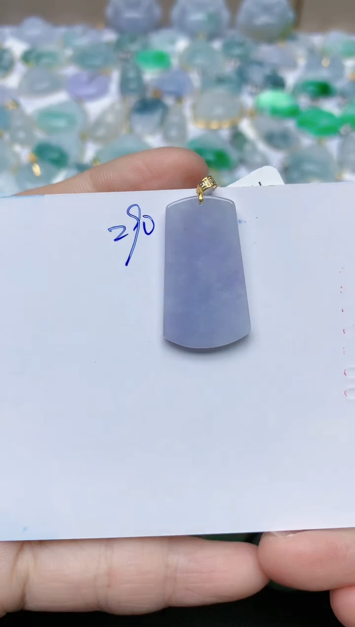 【闪购商品】翡翠颈饰18K金镶嵌天然翡翠A货    