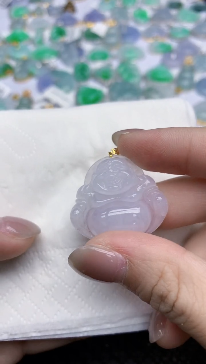 【闪购商品】翡翠颈饰18K金镶嵌天然翡翠A货