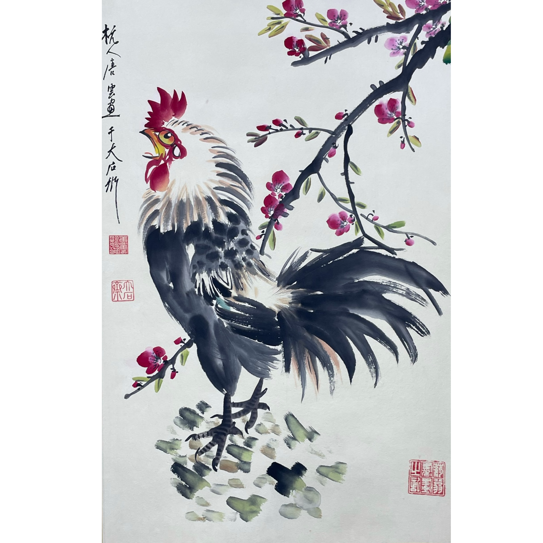 唐云 大鸡图  立轴 68*44约2.7平尺