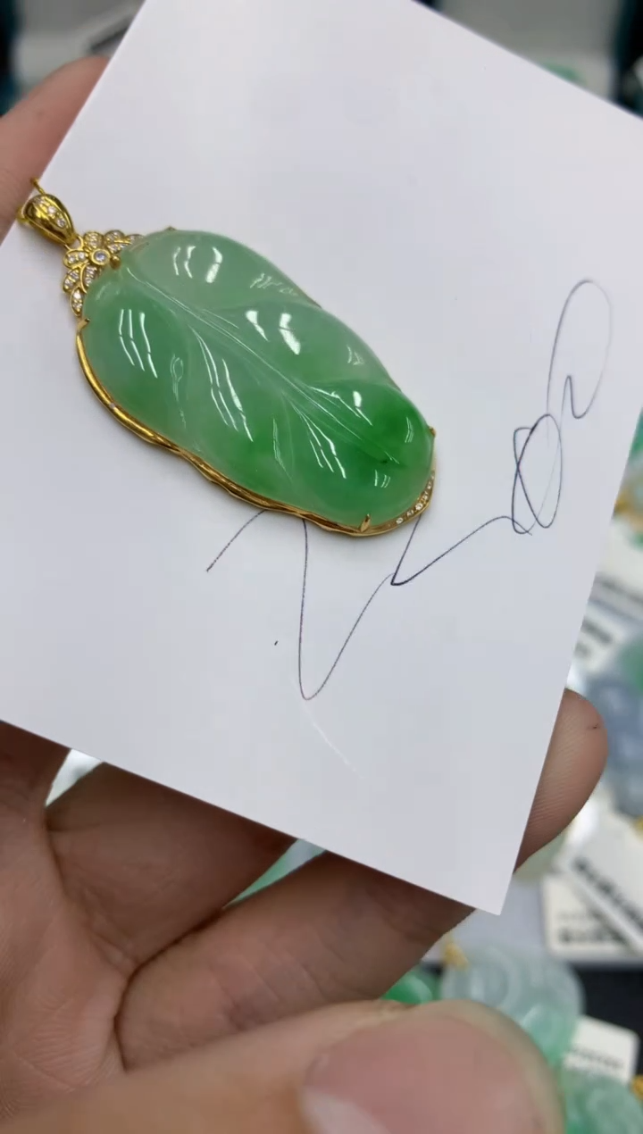 【闪购商品】翡翠颈饰18K金镶嵌号链接111111