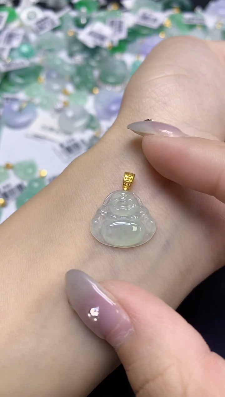 颈饰未镶嵌翡翠天然缅甸翡翠A货百元以上9元证书费自理