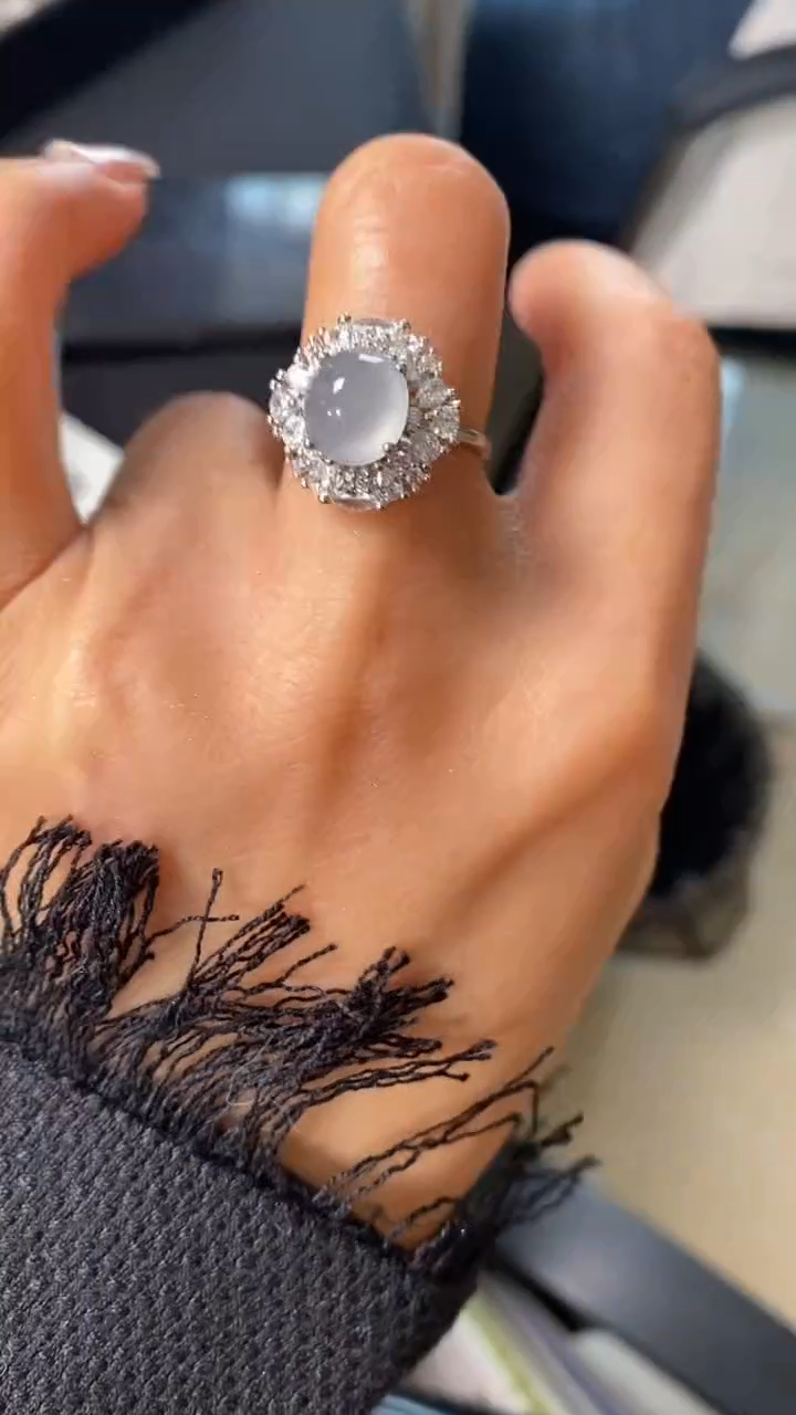 【闪购商品】翡翠戒指银S925镶嵌9085