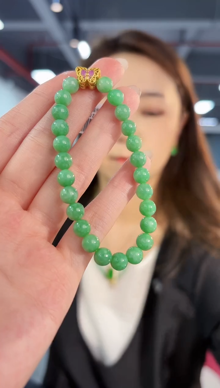 【闪购商品】翡翠手串未镶嵌缅料A货/支持复检/一件