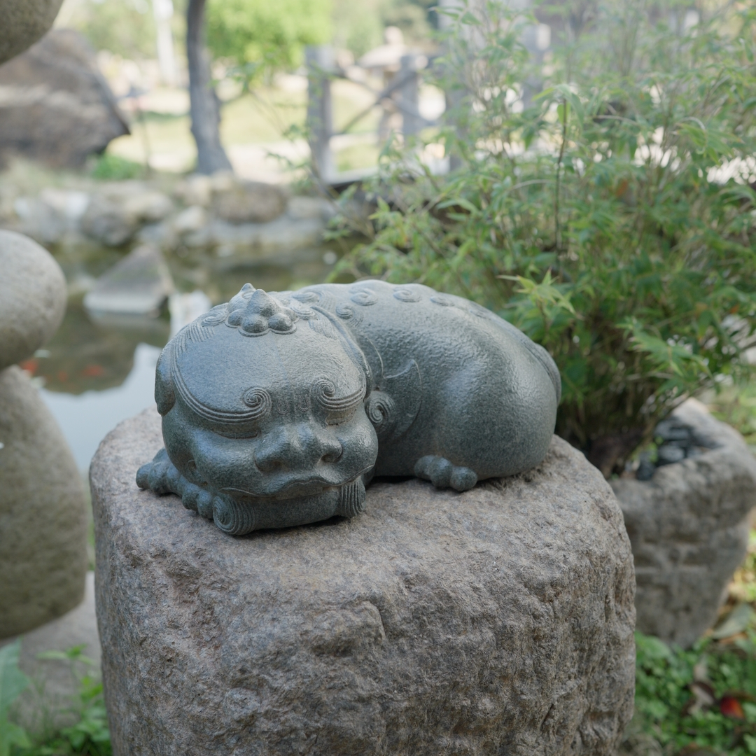 院景翁卧福貔貅 户外庭院摆件 石雕摆件