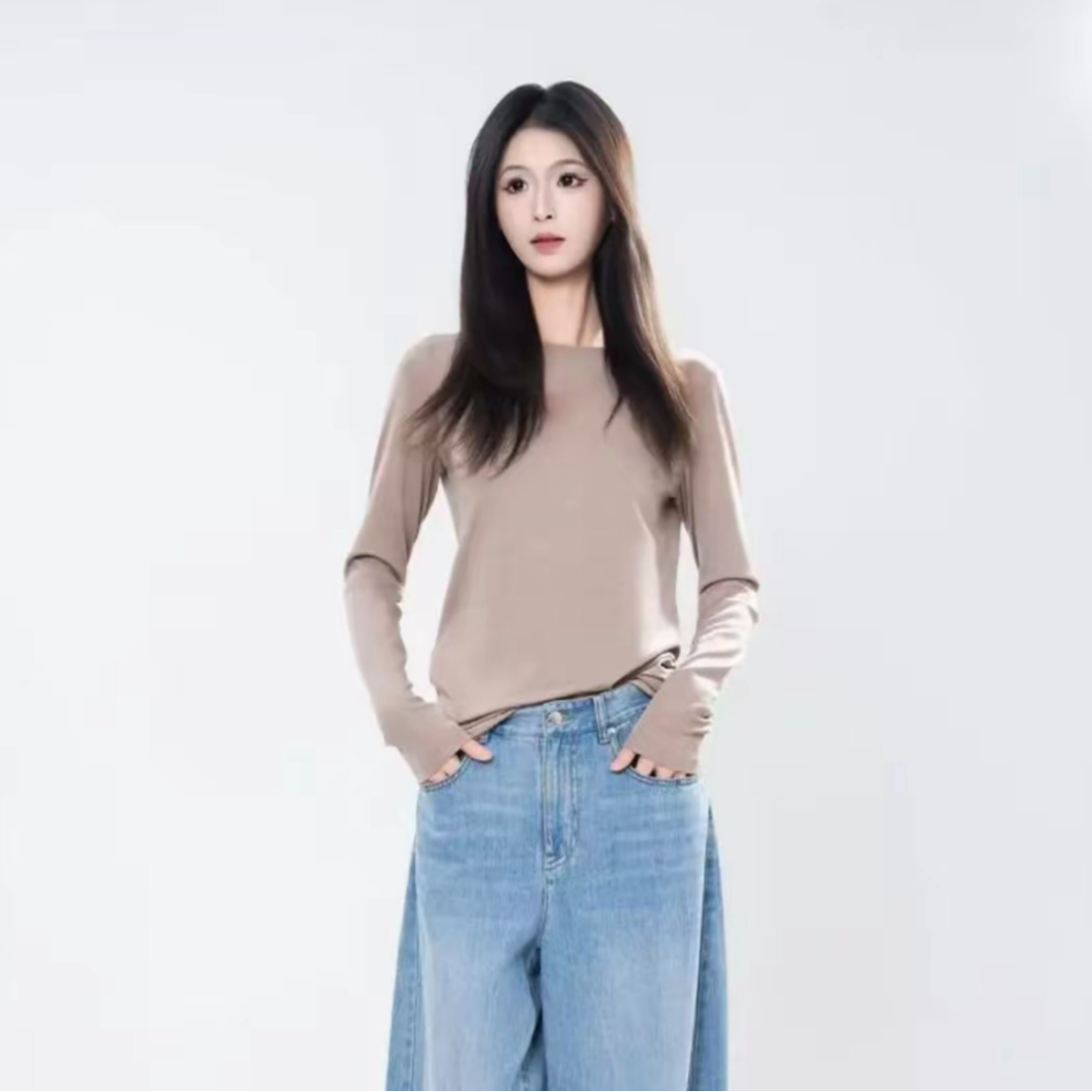 AMASS/阿玛施澳白长袖实穿主义打底修身针织衫5300886