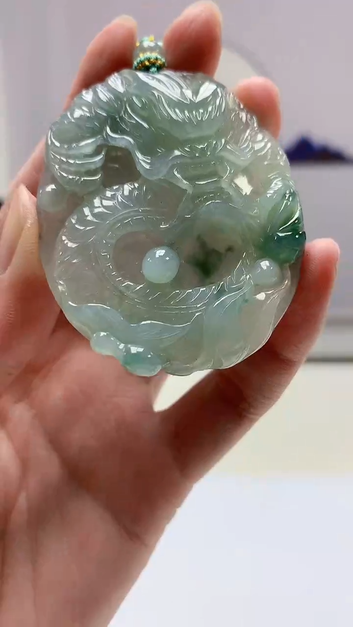 【闪购商品】定制翡翠未镶嵌5028zm-毛货龙牌228