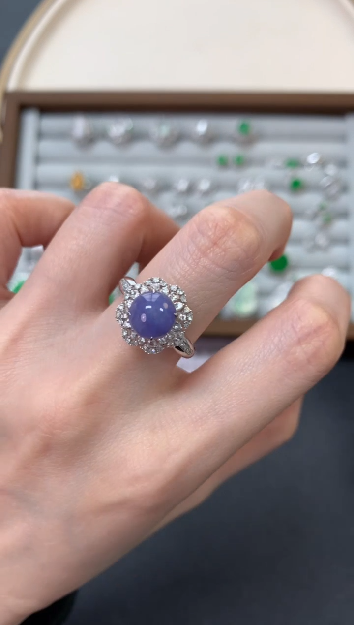 【闪购商品】翡翠戒指18K金镶嵌戒指22000