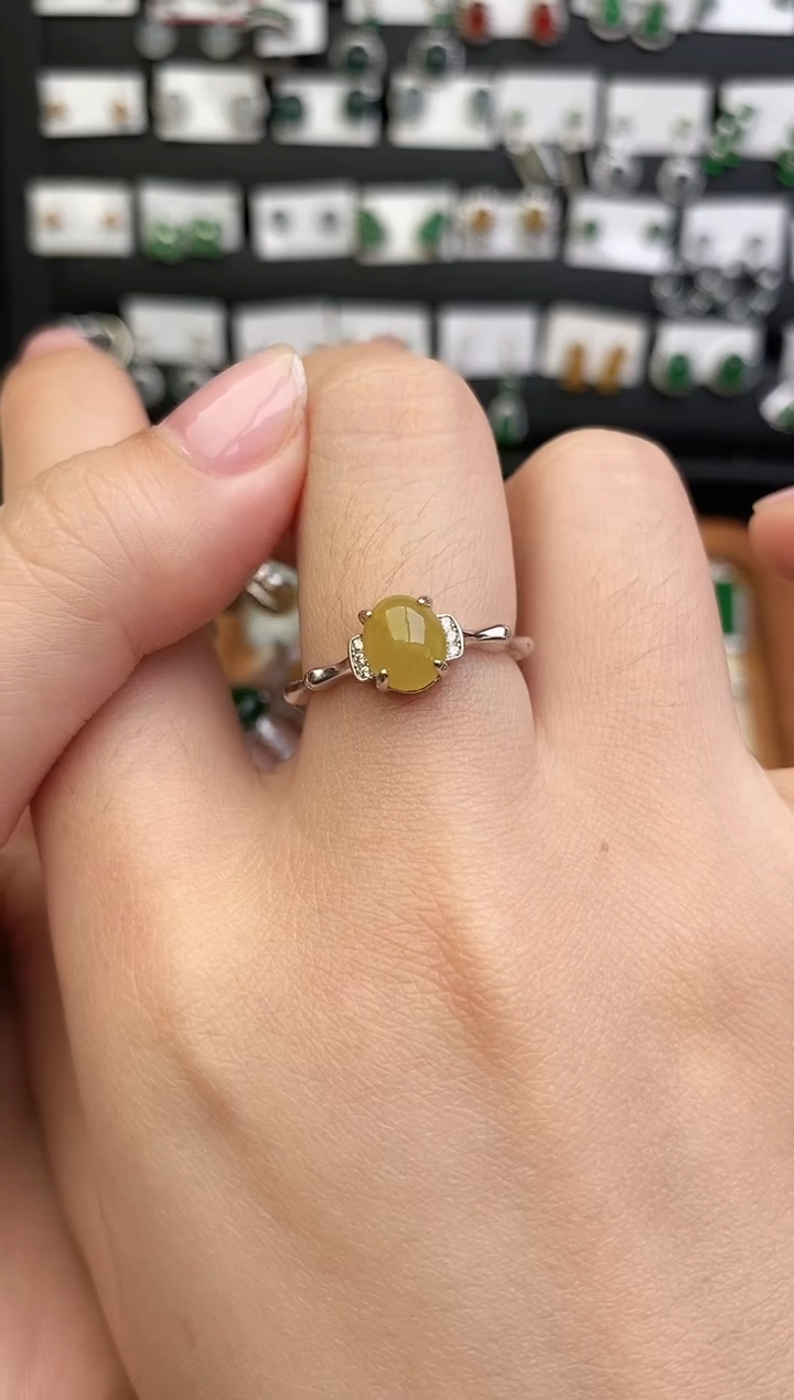 银S925镶嵌戒指翡翠0