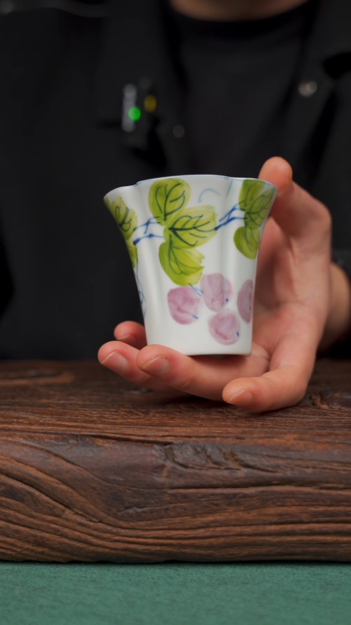 瓷片5寻一缕瓷香杯釉下手工手绘瓷器