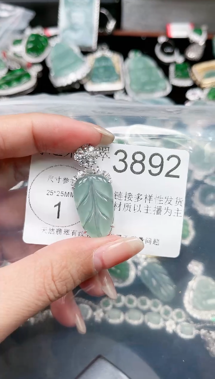 【闪购商品】翡翠颈饰未镶嵌3892赠皮绳