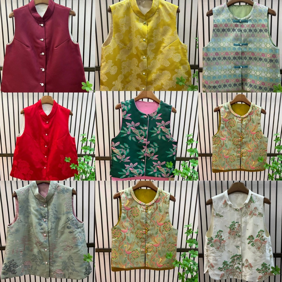 【福利大促马甲】深圳南油高端国风桑蚕丝女装新中式百搭马甲