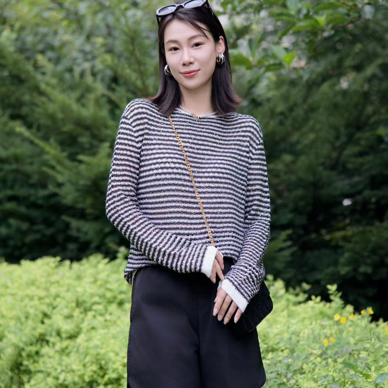 哥弟GIRDEAR【星辰大海】百搭镂空针织衫长袖纯欲慵懒风女装1399703