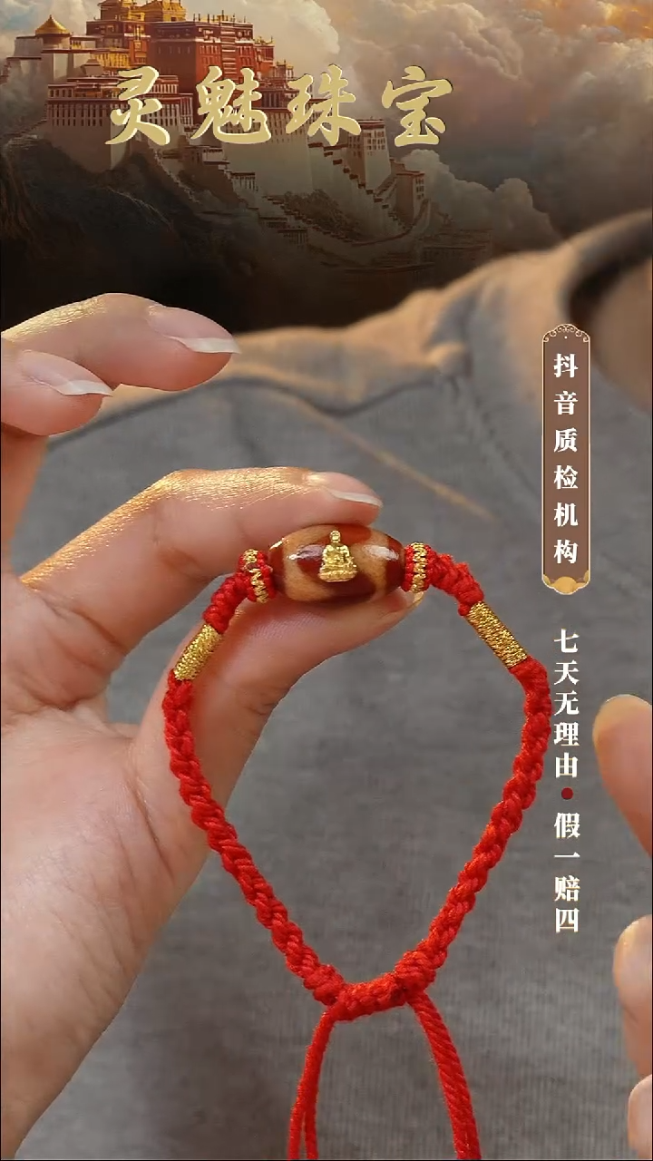 玛瑙/玉髓（覆膜）颈饰18K金镶嵌手串