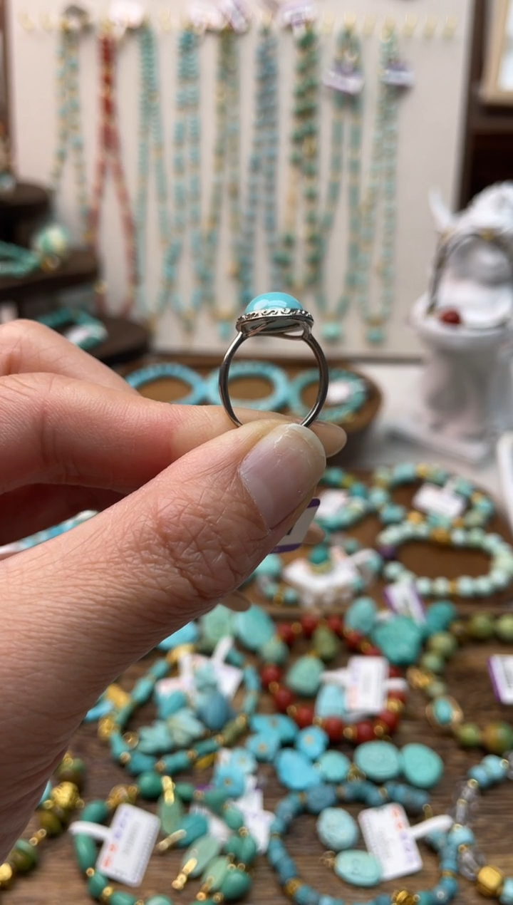 【闪购商品】绿松石戒指银S925镶嵌编号42