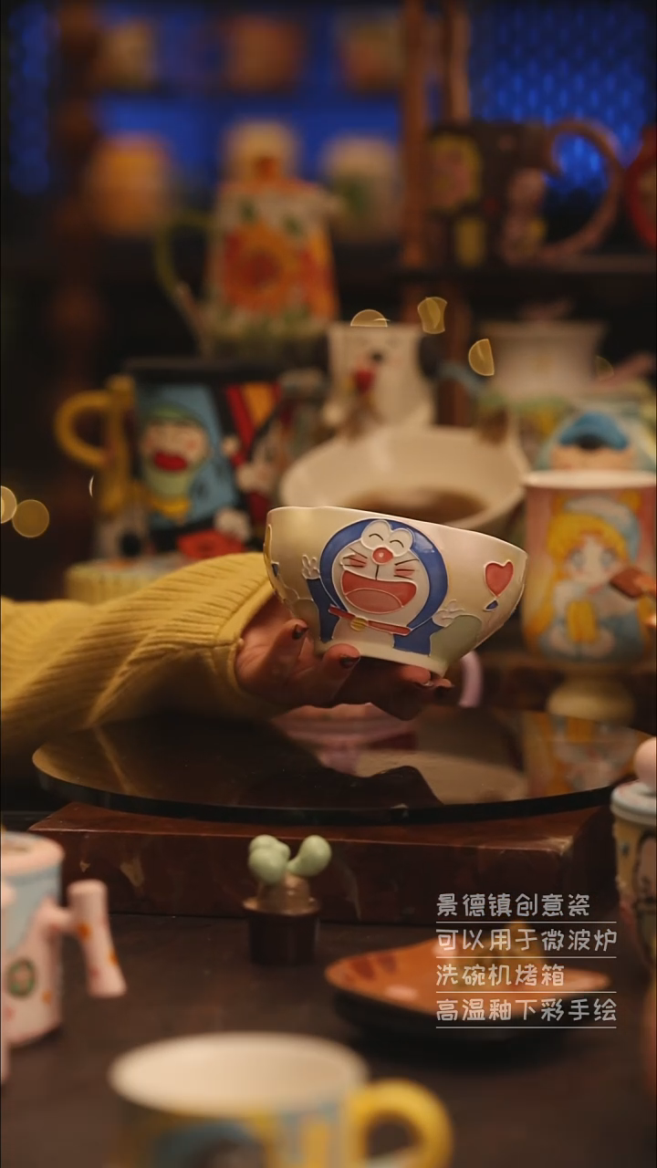 陶瓷景德镇可爱陶瓷釉下彩绘设计师款