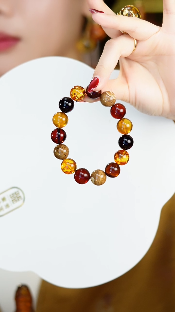 【闪购商品】琥珀颈饰未镶嵌13mm多宝手串