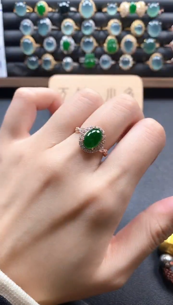 银S925镶嵌戒指翡翠51511