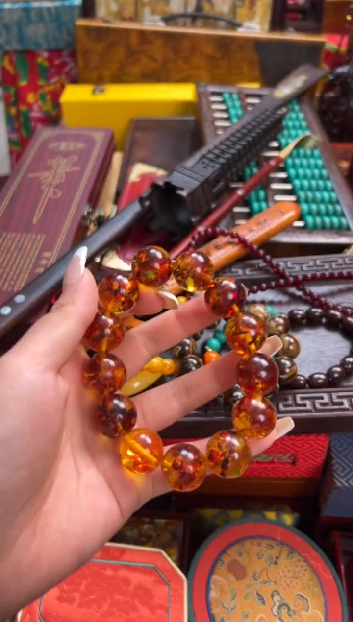 瓷片 --------瓷---------花珀手串