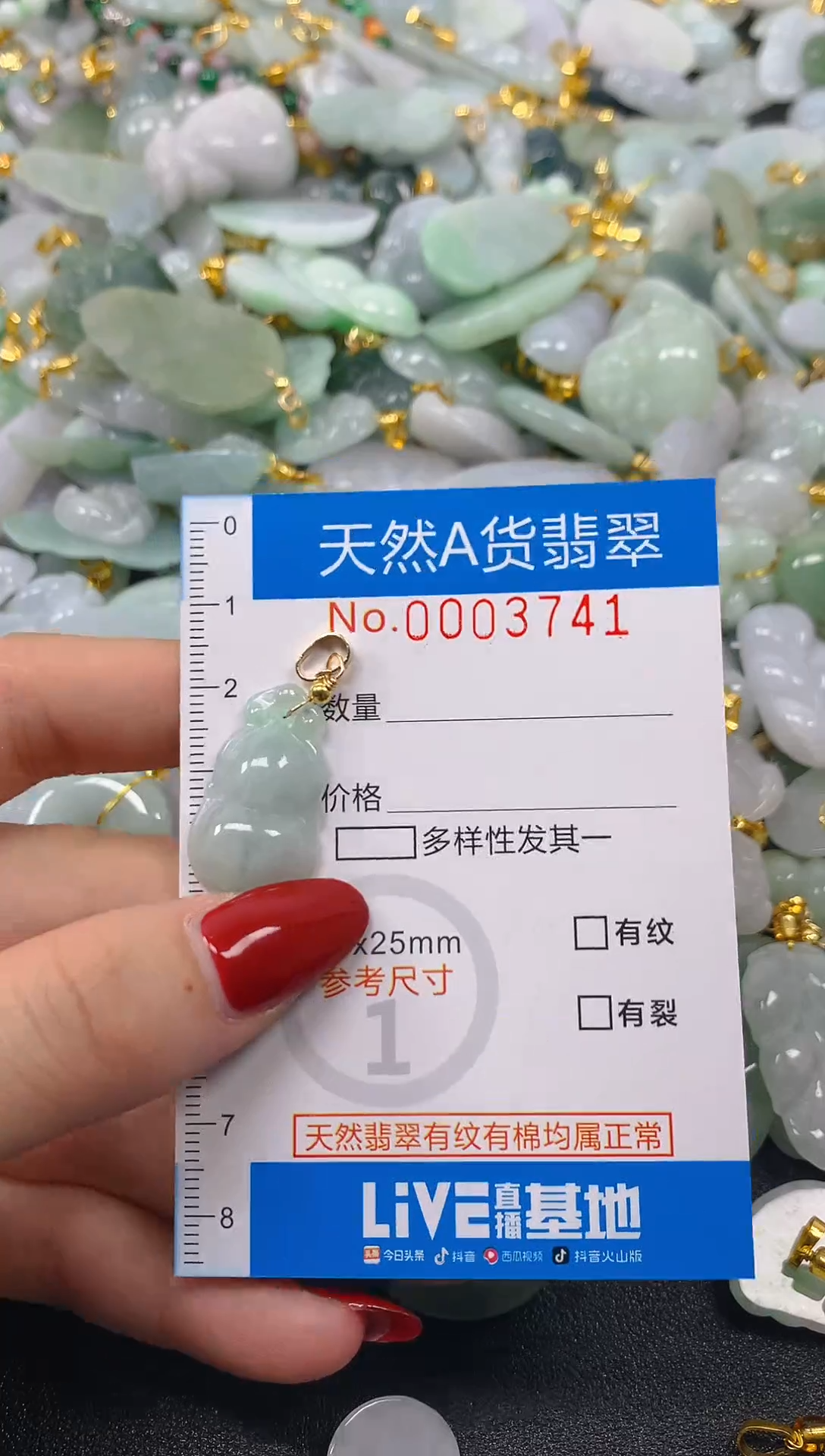 颈饰未镶嵌翡翠净货挂件-3741