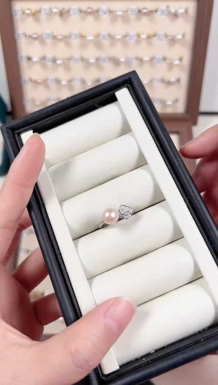 【闪购商品】淡水珍珠戒指银S925镶嵌78号