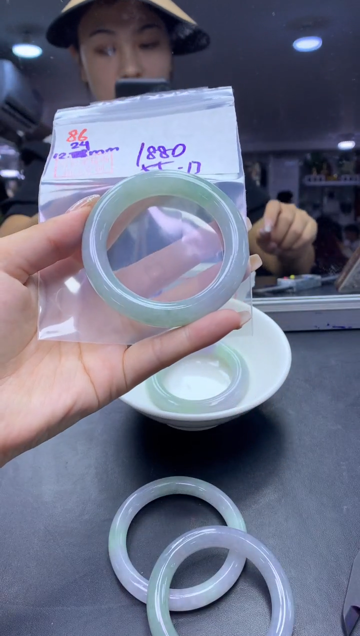 未镶嵌定制翡翠86手镯55+1880元+拍一发一