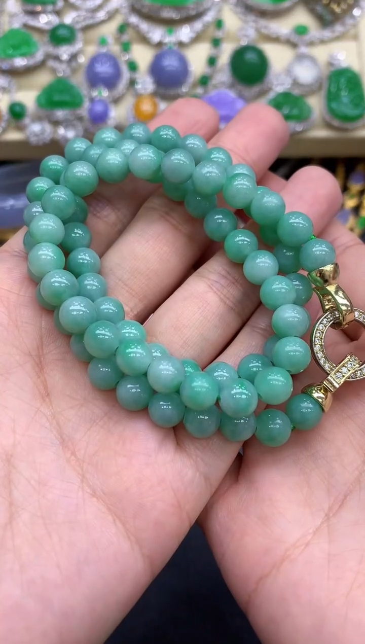 颈饰未镶嵌翡翠108-中国好珍宝