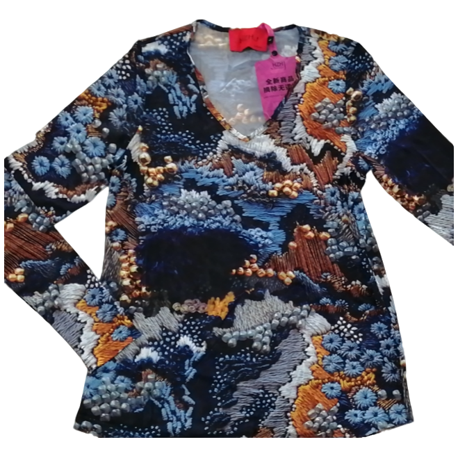 HZHJ新款福利！显瘦设计师款修身复古印花夏花 定珠886