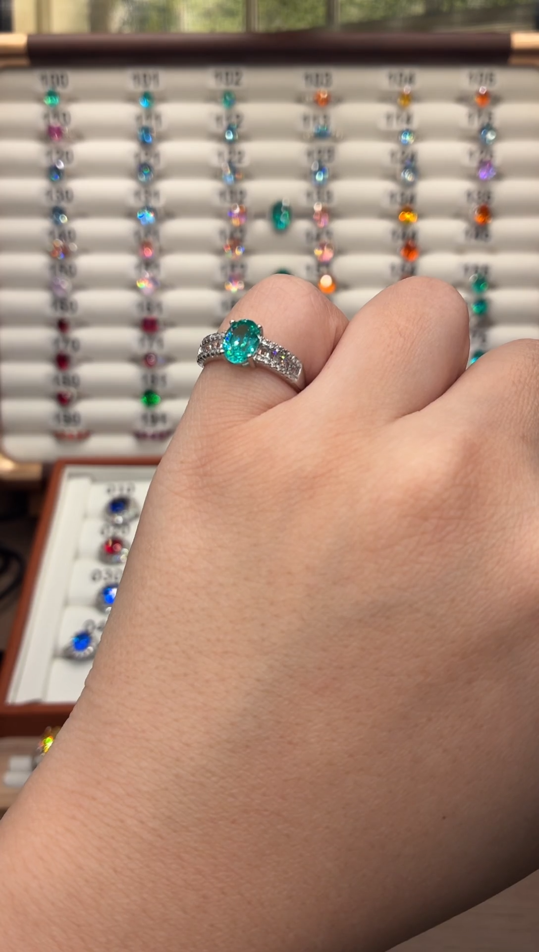 银S925镶嵌戒指碧玺1558